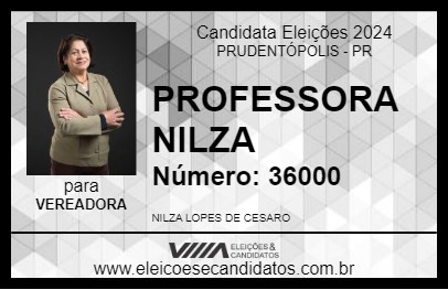 Candidato PROFESSORA NILZA 2024 - PRUDENTÓPOLIS - Eleições