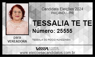 Candidato TESSALIA  TE  TE 2024 - PAIÇANDU - Eleições