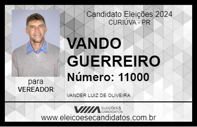 Candidato VANDO GUERREIRO 2024 - CURIÚVA - Eleições