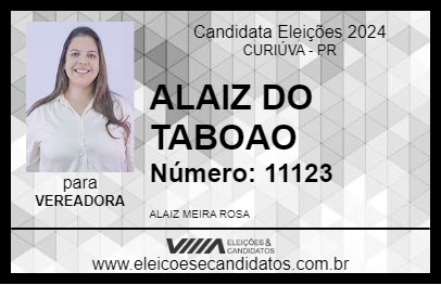 Candidato ALAIZ DO TABOAO 2024 - CURIÚVA - Eleições