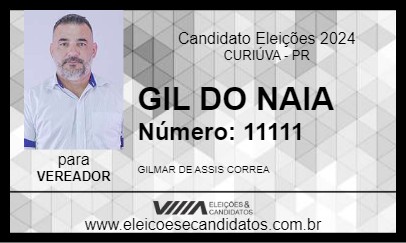 Candidato GIL DO NAIA 2024 - CURIÚVA - Eleições