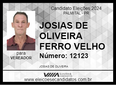 Candidato JOSIAS DE OLIVEIRA FERRO VELHO 2024 - PALMITAL - Eleições