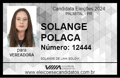 Candidato SOLANGE POLACA  2024 - PALMITAL - Eleições