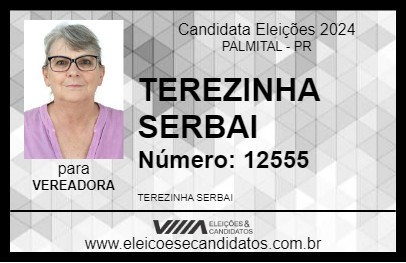 Candidato TEREZINHA SERBAI 2024 - PALMITAL - Eleições