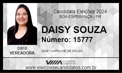 Candidato DAISY SOUZA 2024 - BOA ESPERANÇA - Eleições