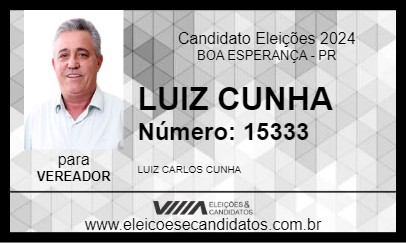 Candidato LUIZ CUNHA 2024 - BOA ESPERANÇA - Eleições