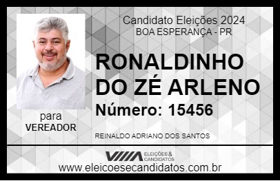 Candidato RONALDINHO DO ZÉ ARLENO 2024 - BOA ESPERANÇA - Eleições