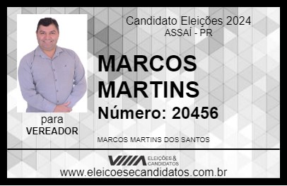 Candidato MARCOS MARTINS 2024 - ASSAÍ - Eleições