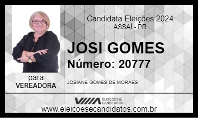 Candidato JOSI GOMES 2024 - ASSAÍ - Eleições