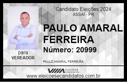 Candidato PAULO AMARAL 2024 - ASSAÍ - Eleições