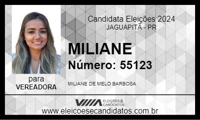 Candidato MILIANE MELO 2024 - JAGUAPITÃ - Eleições