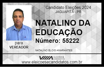 Candidato NATALINO DA EDUCAÇÃO 2024 - JAGUAPITÃ - Eleições