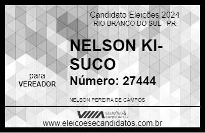 Candidato NELSON KI-SUCO 2024 - RIO BRANCO DO SUL - Eleições