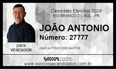 Candidato JOÃO ANTONIO - TONI 2024 - RIO BRANCO DO SUL - Eleições