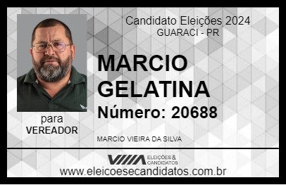 Candidato MARCIO GELATINA 2024 - GUARACI - Eleições