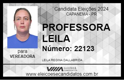 Candidato PROFESSORA LEILA 2024 - CAPANEMA - Eleições