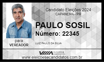 Candidato PAULO SOSIL 2024 - CAPANEMA - Eleições