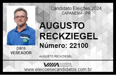 Candidato AUGUSTO RECKZIEGEL 2024 - CAPANEMA - Eleições