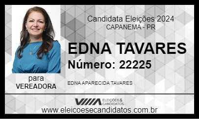 Candidato EDNA TAVARES 2024 - CAPANEMA - Eleições