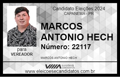 Candidato MARCOS ANTONIO HECH 2024 - CAPANEMA - Eleições