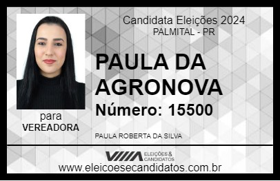 Candidato PAULA  DA AGRONOVA 2024 - PALMITAL - Eleições