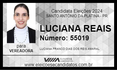 Candidato LUCIANA REIS 2024 - SANTO ANTÔNIO DA PLATINA - Eleições