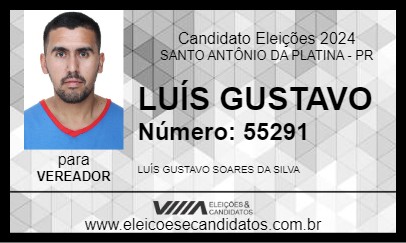 Candidato LUÍS GUSTAVO 2024 - SANTO ANTÔNIO DA PLATINA - Eleições