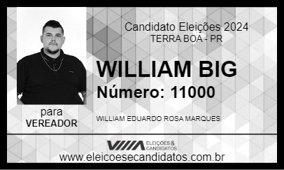 Candidato WILLIAM BIG 2024 - TERRA BOA - Eleições