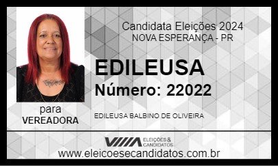 Candidato EDILEUSA 2024 - NOVA ESPERANÇA - Eleições