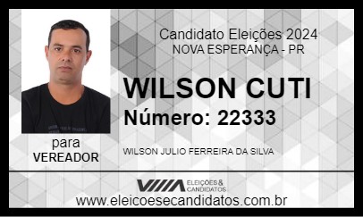 Candidato WILSON CUTI 2024 - NOVA ESPERANÇA - Eleições