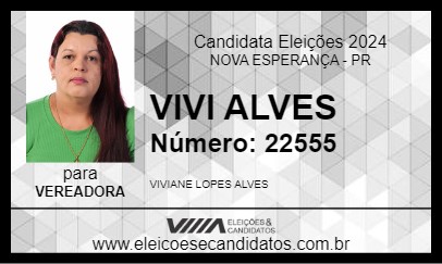 Candidato VIVI ALVES 2024 - NOVA ESPERANÇA - Eleições