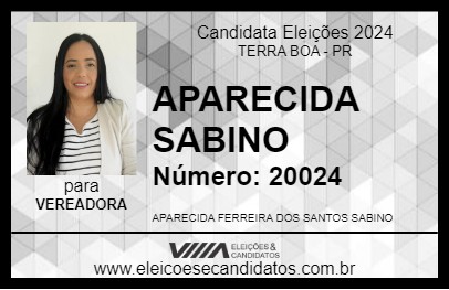 Candidato APARECIDA SABINO 2024 - TERRA BOA - Eleições