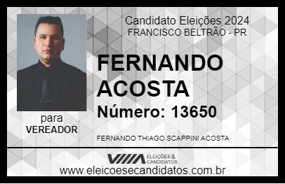 Candidato FERNANDO ACOSTA 2024 - FRANCISCO BELTRÃO - Eleições