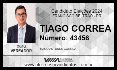 Candidato TIAGO CORREA 2024 - FRANCISCO BELTRÃO - Eleições