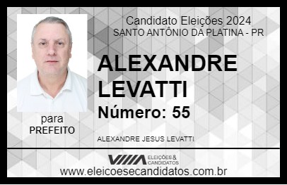 Candidato ALEXANDRE LEVATTI 2024 - SANTO ANTÔNIO DA PLATINA - Eleições