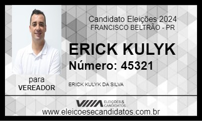 Candidato ÉRICK KULYK  ASSISTENTE SOCIAL 2024 - FRANCISCO BELTRÃO - Eleições