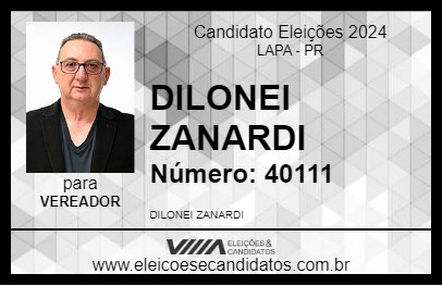 Candidato DILONEI ZANARDI 2024 - LAPA - Eleições