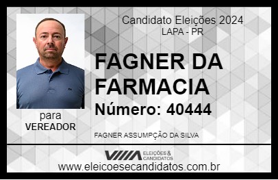 Candidato FAGNER DA FARMACIA 2024 - LAPA - Eleições