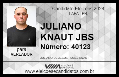 Candidato JULIANO KNAUT 2024 - LAPA - Eleições