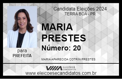 Candidato MARIA PRESTES 2024 - TERRA BOA - Eleições