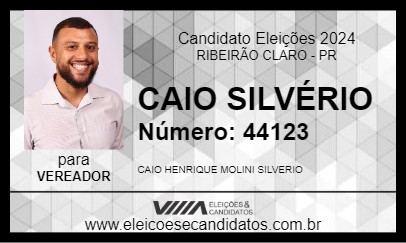 Candidato CAIO SILVÉRIO 2024 - RIBEIRÃO CLARO - Eleições