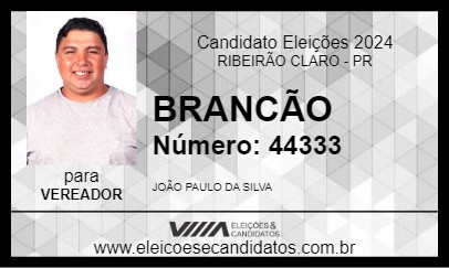 Candidato BRANCÃO 2024 - RIBEIRÃO CLARO - Eleições