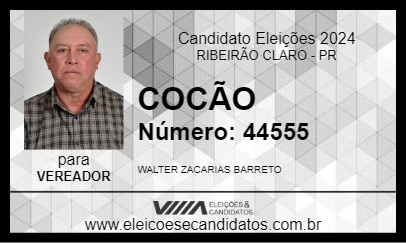 Candidato COCÃO 2024 - RIBEIRÃO CLARO - Eleições