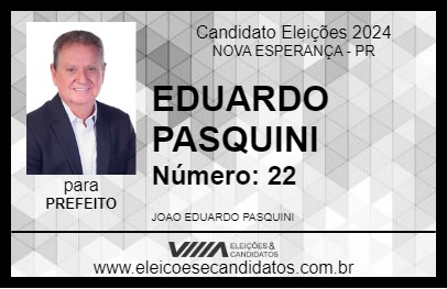 Candidato EDUARDO PASQUINI 2024 - NOVA ESPERANÇA - Eleições