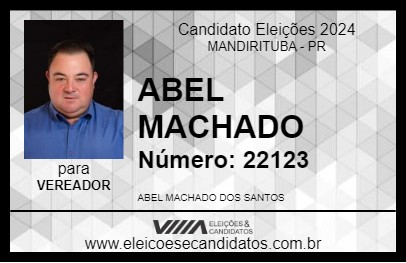 Candidato ABEL MACHADO 2024 - MANDIRITUBA - Eleições