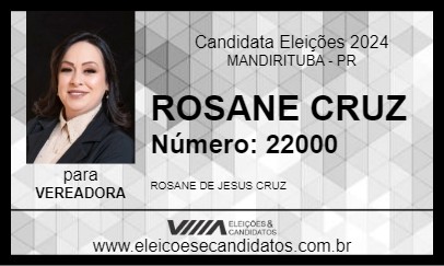 Candidato ROSANE CRUZ 2024 - MANDIRITUBA - Eleições