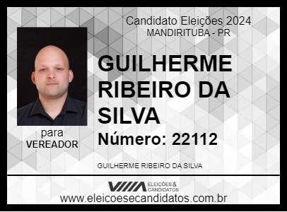 Candidato GUILHERME DA CAUSA ANIMAL 2024 - MANDIRITUBA - Eleições