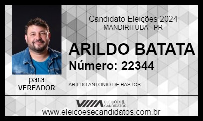 Candidato ARILDO BATATA 2024 - MANDIRITUBA - Eleições