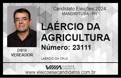 Candidato LAÉRCIO DA AGRICULTURA 2024 - MANDIRITUBA - Eleições