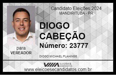 Candidato DIOGO CABEÇÃO 2024 - MANDIRITUBA - Eleições